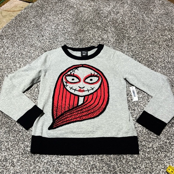 NWT Disney Essentials Spotted Zebra Nightmare Sally Cotton Sweater Girl SZ L 10 - Picture 1 of 11
